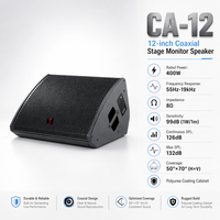 Speaker Monitor Panggung Koaksial Neodymium 12-inci Profesional 400W Paduan Titanium untuk Teater, Stadion Olahraga, Auditorium
