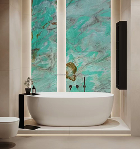 Panel de pared de fondo Interior de cuarcita de Brasil de lujo, losa de cuarcita verde única para PROYECTO DE Hotel Villa - Product Image 2