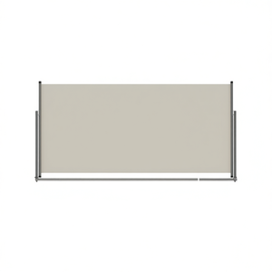 Auvent latéral moderne en polyester crème 47,2 x 118,1 avec structure en fer thermolaqué, fixation murale pour terrasse - Product Image 1