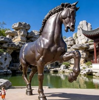 Sculpture de cheval antique en bronze 3D artisanale sur mesure avec couleur et design personnalisés par Bringfine pour les parcs publics extérieurs
