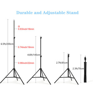 Kit de support de fond photo 2x3M réglable avec système de support de fond photographique et 3 fonds de 3x3M pour diffusion en direct et prise de vue de portraits - Product Image 3