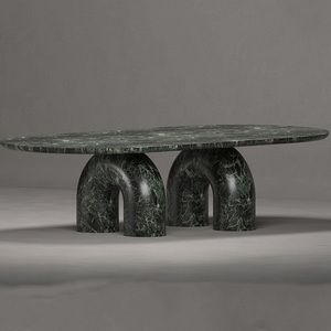 Kumusi sang trọng đá Verde Alpi hình chữ nhật đá cẩm thạch bàn ăn - Product Image 1