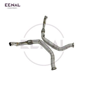 Ecnal per Porsche Panamera 971 GTS <span class=keywords><strong>Turbo</strong></span> 4.0T 2019+ Tubo di Scarico Anteriore Sportivo in Metallo SS304 con Scudo Termico - Product Image 3