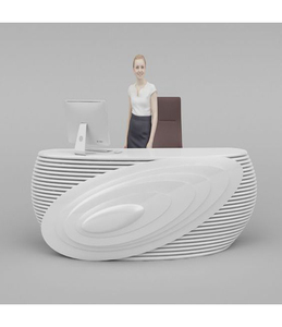 Atractivo sueño diseño retroiluminado mármol artificial semicírculo Escritorio <span class=keywords><strong>de</strong></span> <span class=keywords><strong>recepcionista</strong></span> - Product Image 2