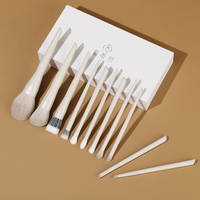 Ensemble de pinceaux de maquillage professionnels en poils synthétiques naturels, 11 pièces, beige, pinceaux de fond de teint, luxe, étiquette privée, logo personnalisé, neuf