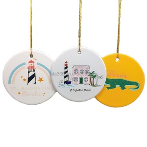 3 adornos de cerámica impresos UV forma redonda acrílico <span class=keywords><strong>Bola</strong></span> de árbol de <span class=keywords><strong>Navidad</strong></span> adornos de cerámica para <span class=keywords><strong>pintar</strong></span> adornos de sublimación de cerámica - Product Image 1