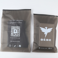 Sacs en plastique semi-transparents réutilisables avec fermeture éclair, personnalisables avec logo, noirs et gris, pour emballage de vêtements