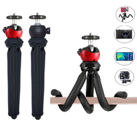 Hongdak vente en gros trépied de bâton de pieuvre Flexible avec rotule à vis 1/4 "pour téléphone portable DSLR DV caméra caméra d'action