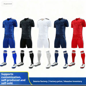 ชุดเสื้อฟุตบอลแขนสั้นแห้งเร็วสำหรับผู้ชาย รุ่นแฟนบอล ชุดแข่งขัน ชุดฝึกซ้อม สามารถพิมพ์ข้อความได้ - Product Image 1