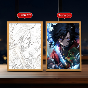 New Anime <span class=keywords><strong>LED</strong></span> sơn ánh sáng với khung gỗ thiết kế hiện đại cho trang trí nội thất và kỳ nghỉ sử dụng - Product Image 4