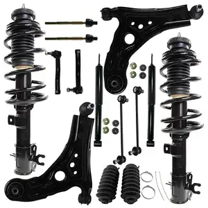 Front Struts + Lower Control Arms + Sway Bars + Tie Rods + Rear Shocks Replacement for Chevrolet Pontiac,14PC Set