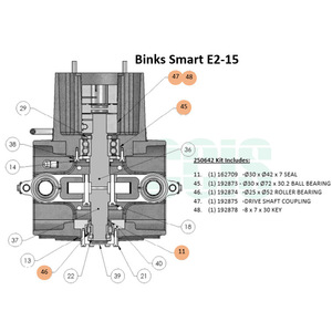 Binks <b>Electric</b> Circulating Pump Repair <b>Kit</b> Model 250599 For Industrial Equipment - Product Image 2
