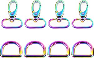 D Ring For Purse With Swivel Snap Hooks Clasps Metal Purse Hardware For <b>Bag</b> Making PCS Inch <b>Rainbow</b> Purse Hardware <b>Bag</b> Keychain - Product Image 1