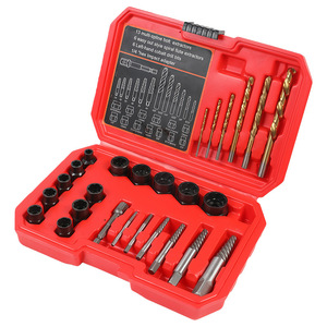 Juego de Extractores de Tornillos y Tuercas de 26 Piezas, Espiral, Métrico, Acero con Alto Contenido de Carbono, Estilo Inglés, Tamaño de Accionamiento de 0.25 Pulgadas, Kit de Herramientas para Reparaciones del Hogar - Product Image 1