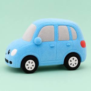 ตุ๊กตารถสีฟ้าน่ารัก ของเล่นตุ๊กตาขนนุ่มรูปรถยนต์การ์ตูน รับผลิตตามสั่ง OEM ODM โลโก้ตามต้องการ ของขวัญสำหรับเด็ก MOQ ต่ำ - Product Image 2