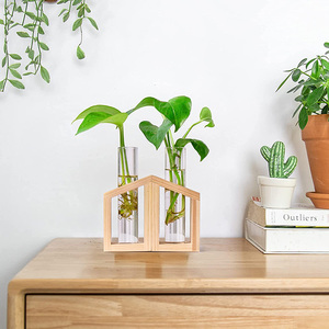 Wholesale Crystal Plant Terrarium With Wooden <b>Stand</b> Propagation Stations Plants Tabletop Glass for Hydroponic - Product Image 3
