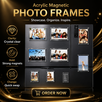 Cadre photo magnétique en acrylique transparent personnalisé, double face, sans cadre, pour affichage rapide des images, support de bureau