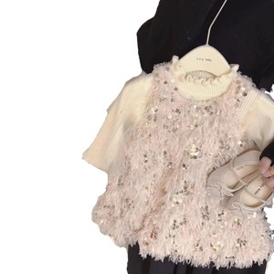 Child Star Circle Girls Sequined Tassel Vest Dress Short Sleeve Luxury Princess Dress Birthday New Year Wear - Product Image 5