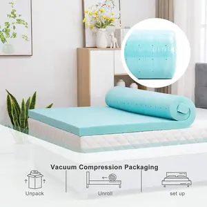 Matras Topper Gel Pendingin, Matras Busa Memori Pendinginan, Gel Pendingin Mudah Tidur, Bisa Disesuaikan 2 3 4 Inci