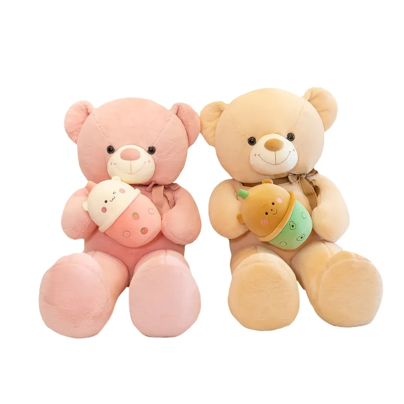 Weiche gefüllte Boba Teddybär Plüsch tier Großhandel Teddybär Plüsch puppen für Kinder Benutzer definierte Boba Teddybär Gefüllte Plüsch tier