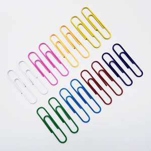 Clips de papier colorés 100 mm, revêtement plastique, fournitures de bureau, grande taille, couleurs mélangées - Product Image 3