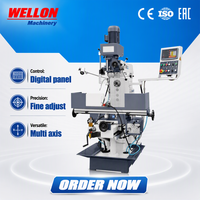 Machine de fraisage et de perçage robuste WELLON ZX6350D, tête verticale, broche horizontale, montage d'outils conique ISO 40, haute précision