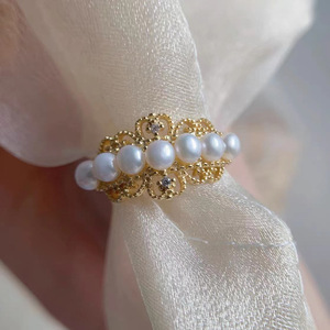 Bague en argent S925, bijoux tendance à faire soi-même avec des perles de 4 à 4,5 mm et un support vide, accessoire 10253, perle - Product Image 2