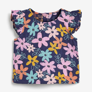 Conjunto de Verano para Niña OA 60 Días OEM ODM, Camiseta con Volantes y Estampado Floral, Pantalones Cortos, Conjunto de 2 Piezas - Product Image 3