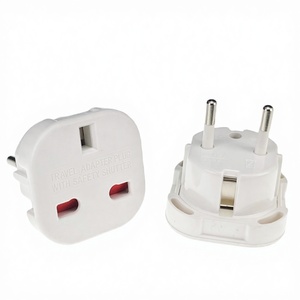 Adaptador de Enchufe de Reino Unido a UE con Certificado CE, Adaptador de 3 Pines Cuadrados a Redondos, Enchufe de 2 Pines, Convertidor de Corriente para Viajes de Reino Unido a <span class=keywords><strong>Islandia</strong></span> - Product Image 1