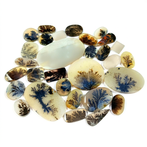 Cabujón de ágata dendrítica Natural, cabujón de ágata dendrítica, cabujón con parte posterior plana, fabricación de piedras preciosas sueltas para todas las joyas - Product Image 1