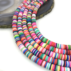 Nueva junta de <span class=keywords><strong>arcilla</strong></span> polimérica multicolor DIY, cuentas de anillo espaciador de arcoíris, cuentas de piedra para pulseras y collares - Product Image 1