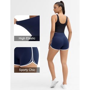 Shorts Deportivos de Cintura Alta para Mujer FOXA, Transpirables, con Corte Delfín, Elásticos, para Yoga, Ajustados, de Poliéster Sólido - Product Image 5