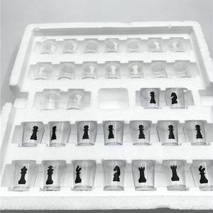 25×25cm パーティーグラスカップ 国際チェス卓上ボード ドリンクゲーム ショットワイングラス チェスセット - Product Image 4