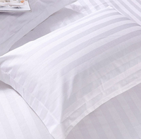 Parure de lit d'hôtel en tissu satiné 100 % coton biologique respirant, style uni, avec taie d'oreiller, vente en gros