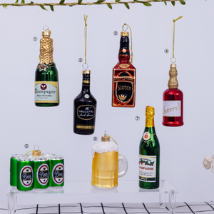 Ornements en verre personnalisés de haute qualité, hamburger, whisky, orange, concombre, décoration d'arbre de Noël, objet suspendu, ornement - Product Image 2