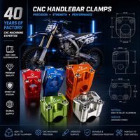 Support de guidon CNC pour moto en aluminium 6061-T6, usinage OEM personnalisé pour pièces de course de motocross, dessin requis