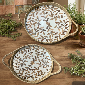 Plateau de service en bambou LORD avec poignée décorative à motif de feuilles, décoration d'intérieur en provenance de l'Uttar Pradesh - Product Image 4