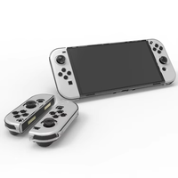 Coque de protection transparente en cristal pour console Nintendo Switch OLED, étui en PC transparent avec support et coque séparée