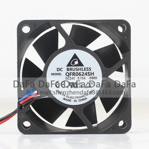 <span class=keywords><strong>Ventilateur</strong></span> de refroidissement Delta 5V 12V 48V DC 24V 0.15A AC EC 6025 60X60X25MM 6CM pour armoire de commande d'onduleur, double roulement à billes QFR0624SH-DB80 - Product Image 2