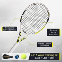 Ensemble de raquettes de tennis professionnelles en fibre de carbone intégrale 3-en-1, graphite à module élevé pour la compétition et l'entraînement TR-006, utilisation intérieure/extérieure