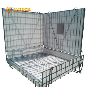 <span class=keywords><strong>Cage</strong></span> de stockage en fil métallique pliable galvanisée portable pour chariot élévateur, personnalisable et soudée - Product Image 1