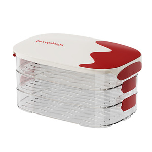 Frozen Dumpling Storage Box Rectangle Clip-On Lid Airtight Stackable Food Grade <b>Refrigerator</b> <b>Container</b> - Product Image 5