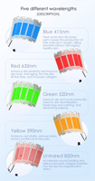 Puissant 1830 lampes led photon 5 couleurs 415nm 520nm 590nm 660nm 850nm pdt led visage thérapie par la lumière rouge machine faciale pour une utilisation en spa