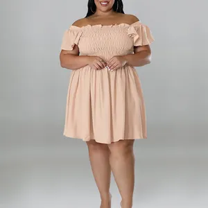 Venta caliente transpirable vestido de talla grande, para mujer Tallas grandes vestidos de Mujer Vestidos antiarrugas/