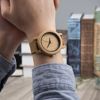 Montre-bracelet à quartz DODO DEER 2020 en bambou antique avec bracelet en cuir véritable, cadran à aiguilles tendance pour couples de marque