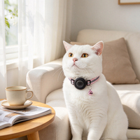 Traceur anti-perte AirTag de luxe, durable, étanche, à motif uni, étui de localisation pour animaux de compagnie pour chats
