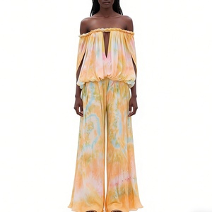 ชุดเดรสผู้หญิงแบบผูกไหล่ - แขนพองทรงหลวมแบบมัดย้อมแฟชั่น - Product Image 5