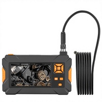 Endoscope industriel pour tuyaux d'égout HD IP67 de 8 mm, modèle P30 orange, 8 LED, écran de 43 pouces pour la réparation de moteurs de voitures, double caméra