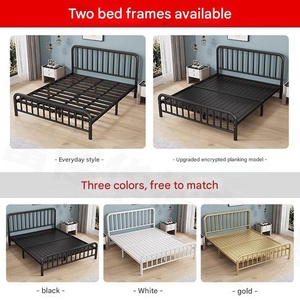 Cama <span class=keywords><strong>de</strong></span> <span class=keywords><strong>hierro</strong></span> moderna y sencilla para alquiler, cama doble <span class=keywords><strong>de</strong></span> <span class=keywords><strong>hierro</strong></span> engrosada para el hogar - Product Image 4