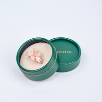 Boîtes à bijoux en papier kraft personnalisées, emballage écologique rembourré en velours pour boucles d'oreilles, colliers, bracelets, bagues avec logo personnalisé